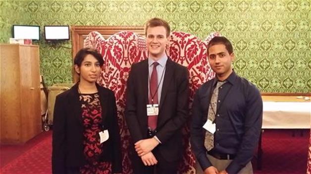 Salma Begum, Jake Tudge and Sam Baneke at the House of Lords Energy Luncheon
