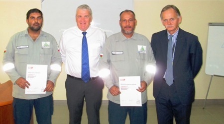 Rashid and Mohammed receive their EngTech certificates Sept 2014