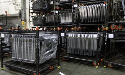 The stamping facility at the Honda plant works 24/7