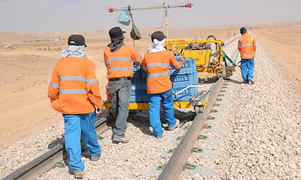 Track maintenance in remote and hostile desert conditions is tough work 