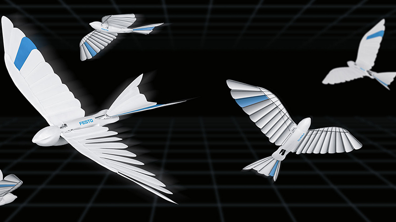 The BionicSwift from Festo has foam 'feathers' to mimic flight (Credit: Festo)