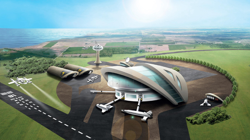 An artist's impression of a UK spaceport concept (Credit: UK Space Agency)