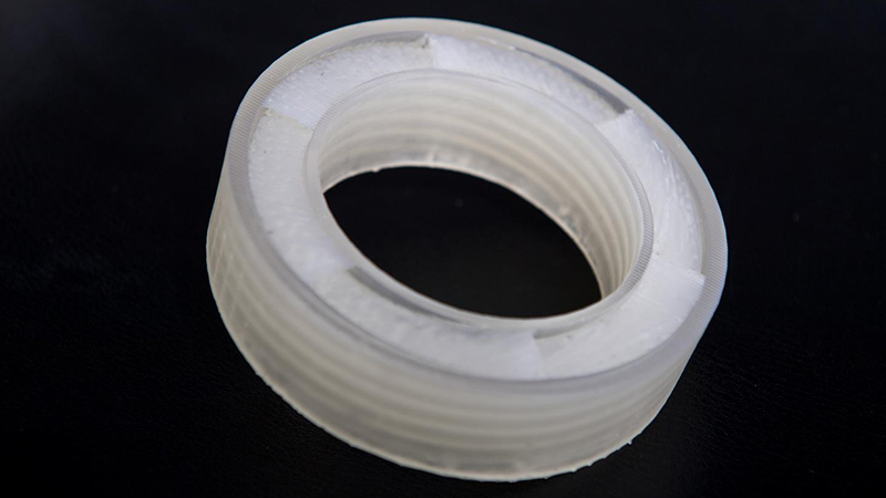 The mathematically designed, 3D-printed acoustic metamaterial is shaped in such a way that it sends incoming sounds back to where they came from (Credit: Cydney Scott for Boston University)