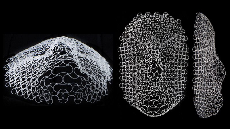 One mesh was designed to transform into a 3D face (Credit: Lori K. Sanders)