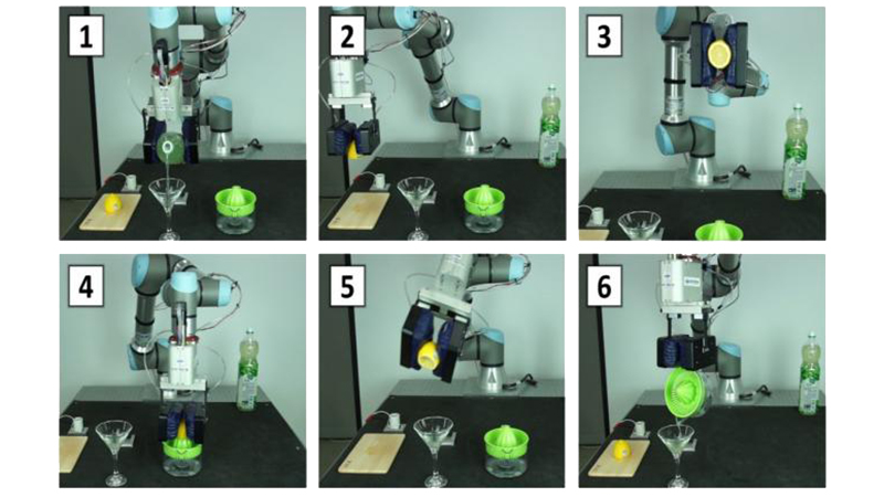 The robotic gripper is used to make a cocktail (Credit: The Korea Institute of Machinery and Materials (Kimm))