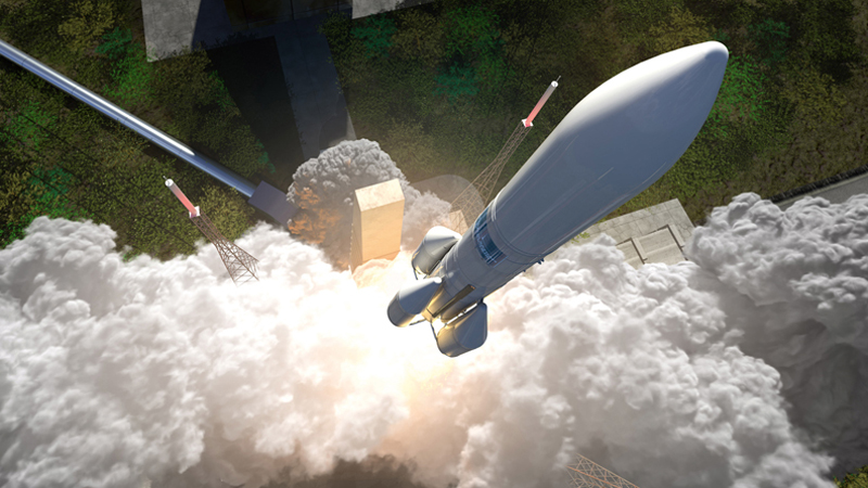 A concept image shows the Ariane 6 taking off (Credit: ArianeGroup)