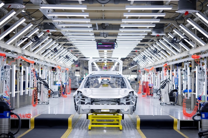 A fully robotic factory in northeast China, where cars made by manufacturer Zeekr roll off the production line without a human hand touching them.