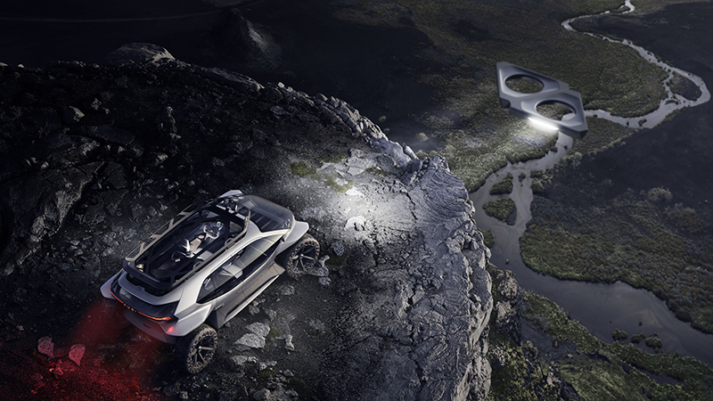 The Audi AI:Trail concept has drones to light the way (Credit: Audi AG)
