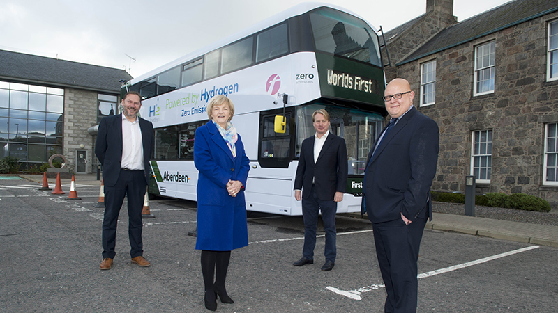 The zero-emission hydrogen buses have entered service in Aberdeen 