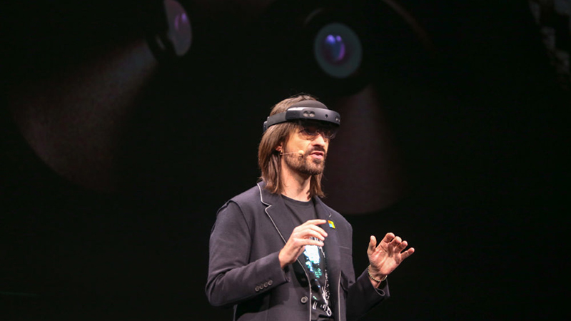 Microsoft's Alex Kipman unveils the HoloLens 2 in Barcelona (Credit: Microsoft)