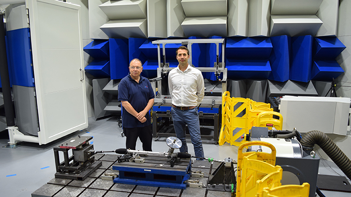 Allan Robinson and Tom Francis in the Saint-Gobain chamber in Bristol