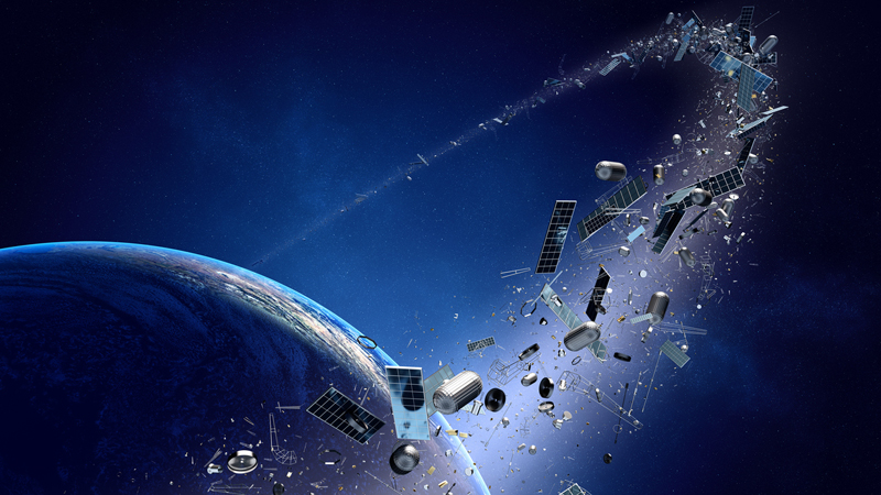 An artist's impression of space debris orbiting Earth (Credit: iStock)