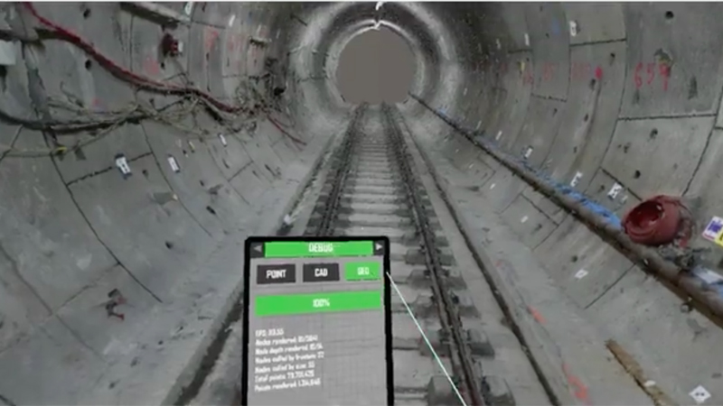 An image from the VR model of a Crossrail tunnel (Credit: Clicks and Links)