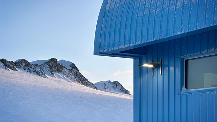 Part of the wind deflector, which directs air down the south side of the building (Credit: Matthew Scott BAS)