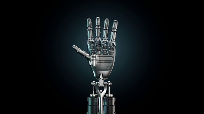 A look inside the hand of a Tesla Optimus robot (Credit: Courtesy of Tesla Inc.)