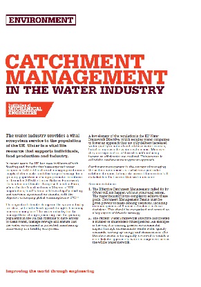 Catchment Management in the Water Industry