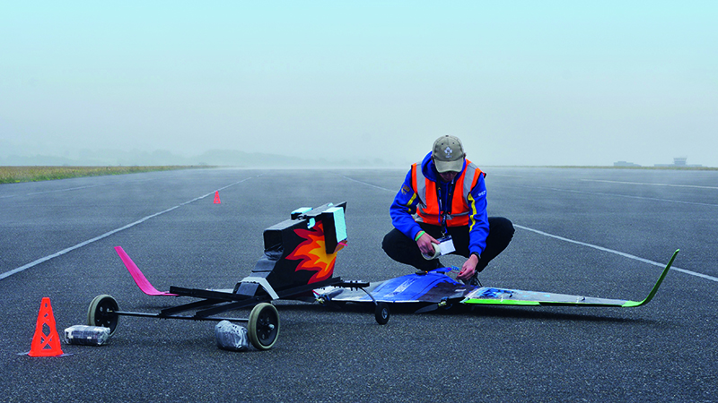 Competing teams of students had to demonstrate their drones in flight tests on an airfield in North Wales