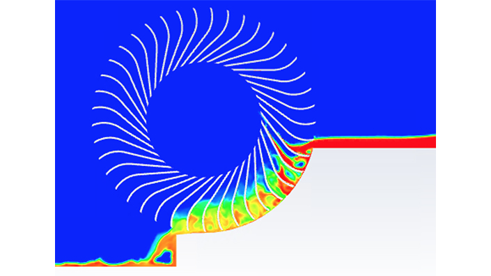 A computational fluid dynamics model of the Carruthers Waterwheel