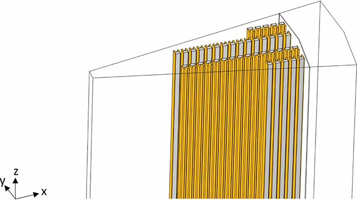 - Figure 8. A schematic of the 3D model of a TF coil inner limb segment, which the engineers used for determining coupling losses.]