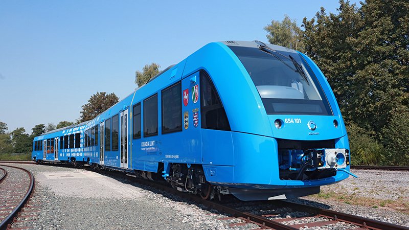 Alstom's Coradia iLint hydrogen train. The French company will convert trains to hydrogen power (Credit: Alstom)