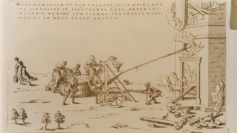 An early fire engine from Theatre of Instruments (Credit: IMechE)
