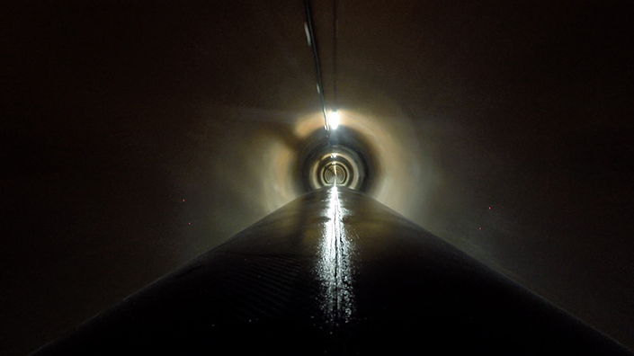 An inside view of the hyperloop test track