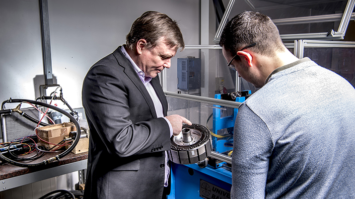 Ian Foley (left) is developing high-performance motors for the new breed of cars (Credit: Equipmake)