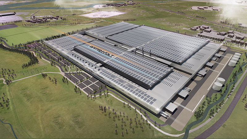 英国诺森伯兰郡布莱斯的“千兆发电厂”将会是什么样子(图源:Britishvolt)