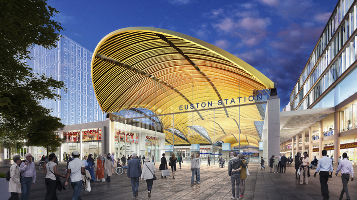A concept image shows how the London Euston HS2 station could look (Credit: HS2/ Grimshaw)