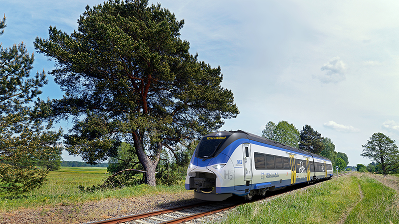 The Mireo Plus H hydrogen trains provide completely CO2-free travel (Credit: Siemens Mobility)