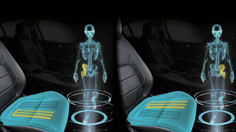 The 'morphable' seat from Jaguar Land Rover is designed to simulate the rhythm of walking (Credit: Jaguar Land Rover)