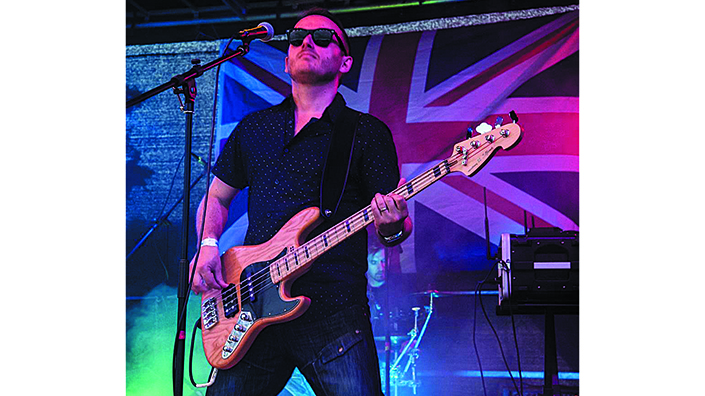 Steve Fletcher plays bass
