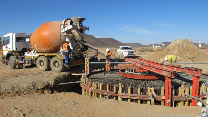 Laying the foundation for the arrival of the prototype SKA dish at the South African site (Credit: SKA Africa)