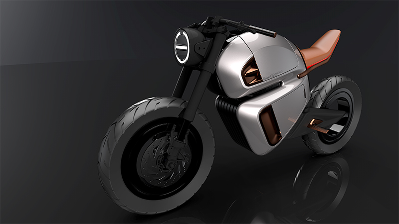The NAWA Racer has a hubless rear wheel and sleek, futuristic design
