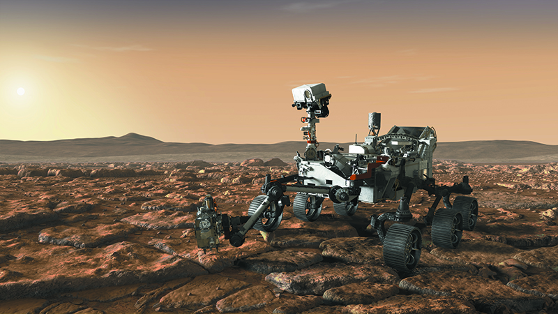 NASA's Perseverance rover will trek across Mars, surveying the surface and collecting samples (Credit: NASA/ JPL-Caltech)