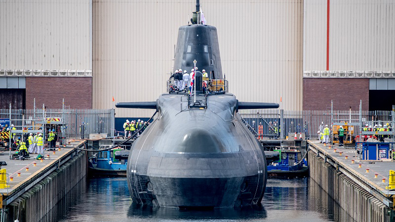 BAE Systems launched the Anson Astute class submarine into the water (Credit: BAE Systems)