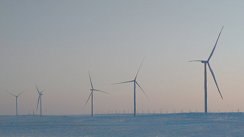 The Badamsha wind farm in western Kazakhstan (Credit: Elaine Cobb (TopLine Comms))