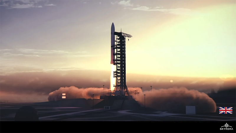 How a Skyrora rocket launch could look. The company has received new funding from the European Space Agency (Credit: Skyrora)