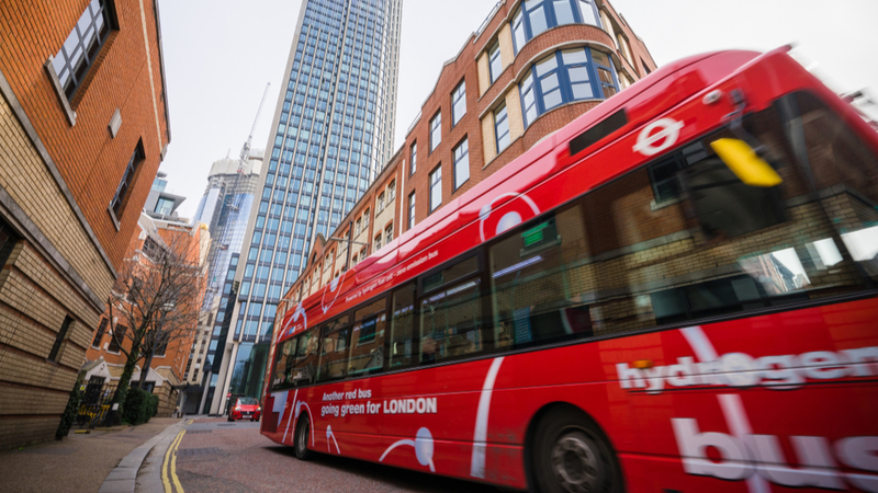 Stock image of a hydrogen bus. The project aims to store the fuel in a more efficient way than high-pressure cylinders (Credit: Shutterstock)