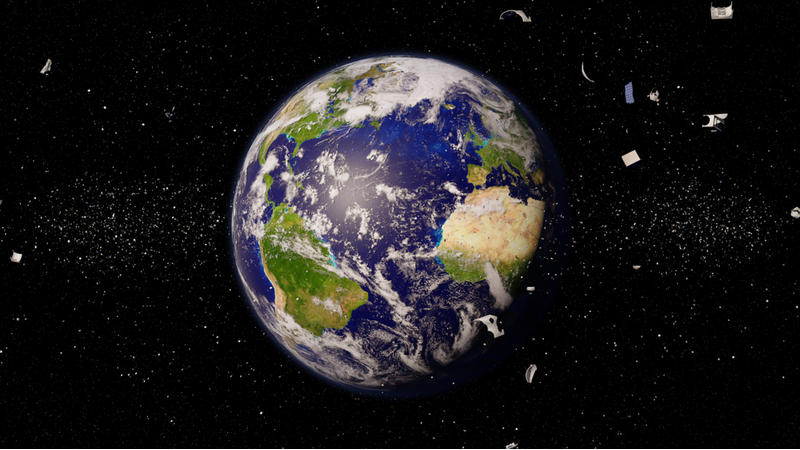 An artist's impression of space debris in orbit around the Earth (Credit: Shutterstock/ NASA)