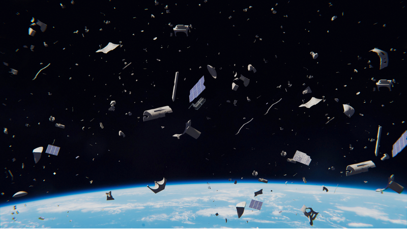 An illustration of space junk in orbit. The destruction of satellites can spread large amounts of dangerous debris (Credit: Shutterstock)