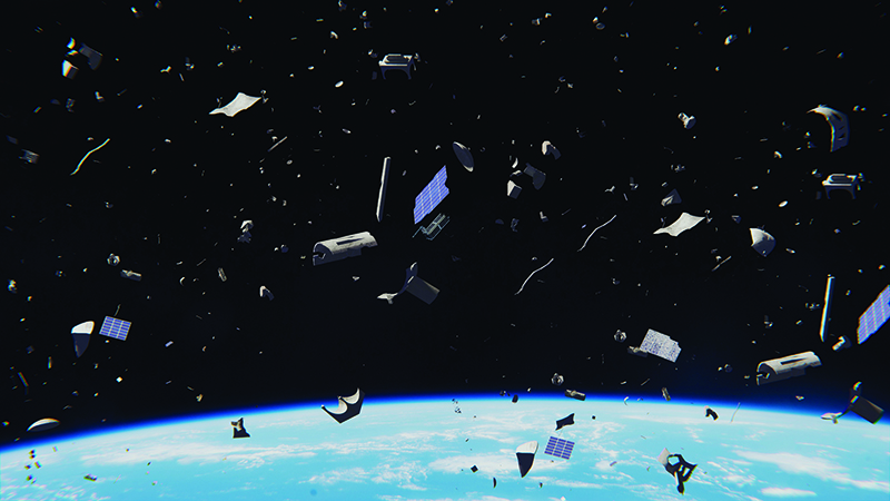 An artist's illustration of space junk in Earth orbit. These engineering projects are aiming to fix the growing problem (Credit: Shutterstock)