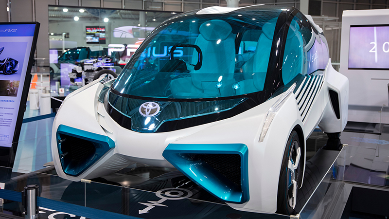 Stock image. The Toyota FCV Plus H2O hydrogen car concept on show last year (Credit: Shutterstock)