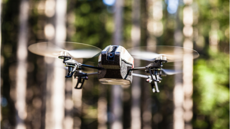 Stock image. The drone flew through previously unknown environments including forests after learning from a 'simulated expert' (Credit: Shutterstock)