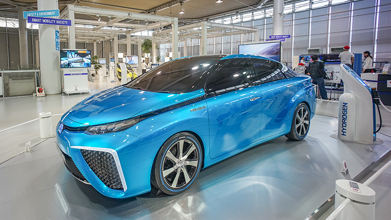 A prototype Toyota hydrogen fuel-cell car (Credit: Shutterstock)