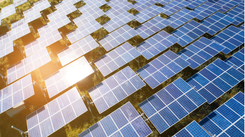 Stock image. The researchers added an extra mirror to hybrid solar cells to boost their performance (Credit: Shutterstock)