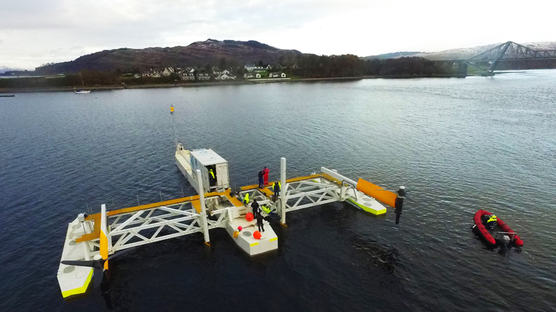 The platform during testing at Connel in western Scotland (Credit: Sustainable Marine Energy Ltd)