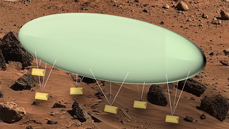 A concept image showing the BALLET: BALloon Locomotion for Extreme Terrain (Credit: H Nayar)