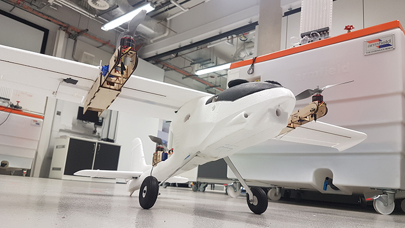 The Team VOLTA aircraft will use a tilt mechanism to transfer between vertical take-off and forward flight