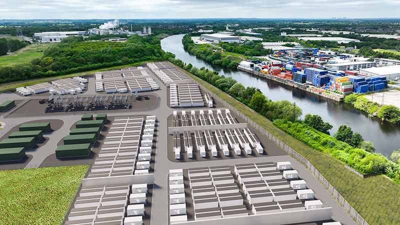 How the giant battery project at Carlton Power's Trafford Low Carbon Energy Park could look